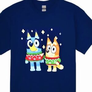 Bluey & Bingo Holiday Graphic Tee NWT